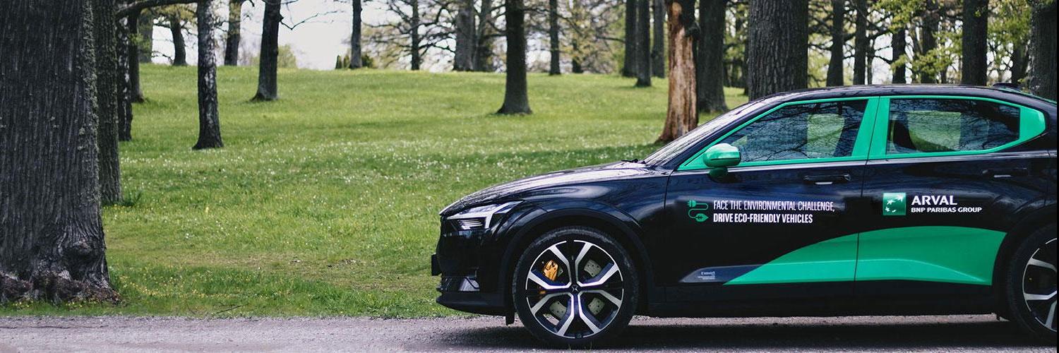 Arval Danmark Polestar 2 with Arval stickers